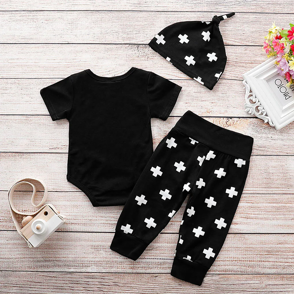 Милый комплект одежды из 3 предметов для маленьких мальчиков красивая шапочка