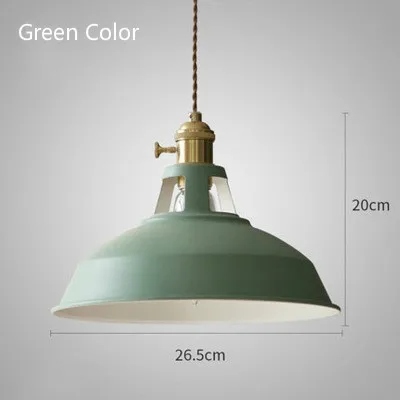 Green Color Artpad, современный подвесной потолочный светильник в форме зонта, железный металлический промышленный кухонный светодиодный подвесной светильник, светильник для внутреннего освещения E27 - Цвет корпуса: Green Color