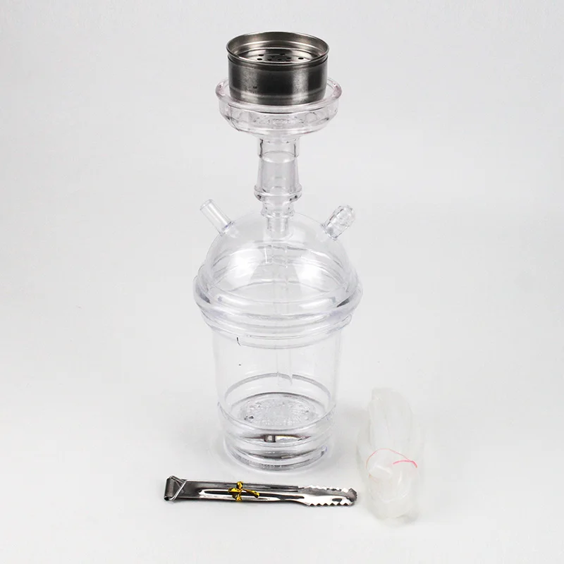 white Путешествия кальян с светодиодный свет Sheesha металлическая чаша держатель для угля наргуил чаша для кальяна маленький портативный кальян набор - Цвет: white