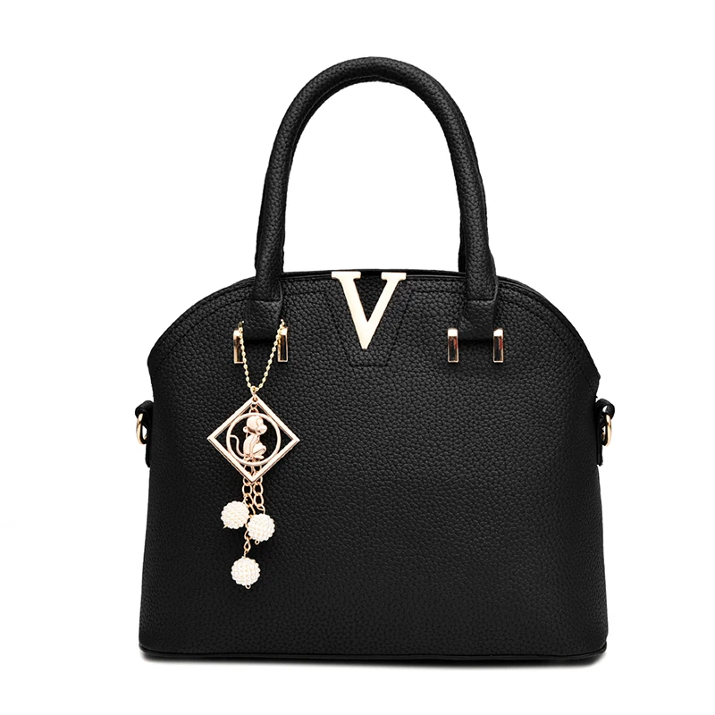 Женские кожаные сумки металла обезьяна декор Мода оболочки V письмо ручная сумка