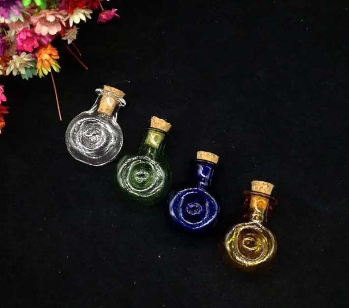 mix color 10 шт. 20*30 мм Мини стеклянные бутылки с пробкой Подвески ручная работа XO форма желаний бутылка кулон для свадьбы Висячие веревки подарочные банки флакон Мода - Цвет: mix color