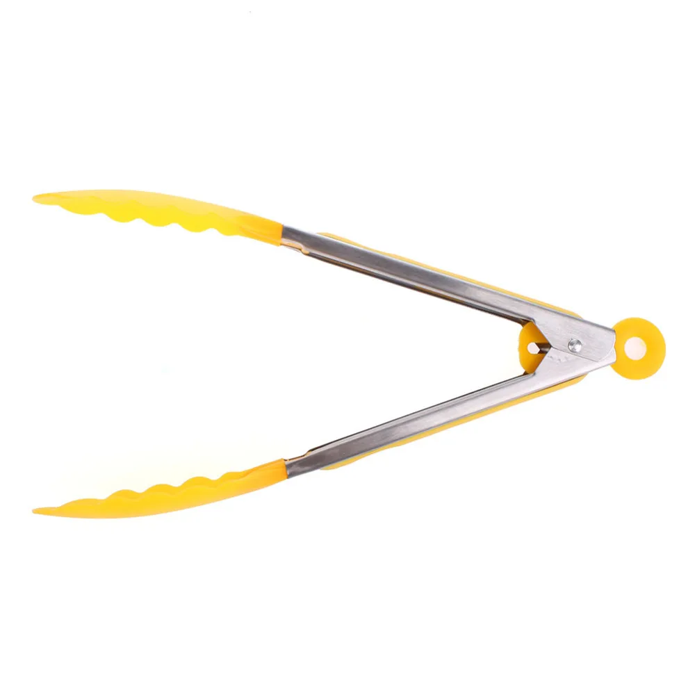 10&quotinch Stainless Steel Plastic Kitchen Tongs BBQ Clip Salad Bread Serving ONLY RANDOM COLOR | Дом и сад