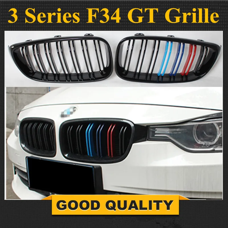 1 пара из глянцевый черный передняя решетка радиатора для BMW 3 серии GT F34 2012 2016