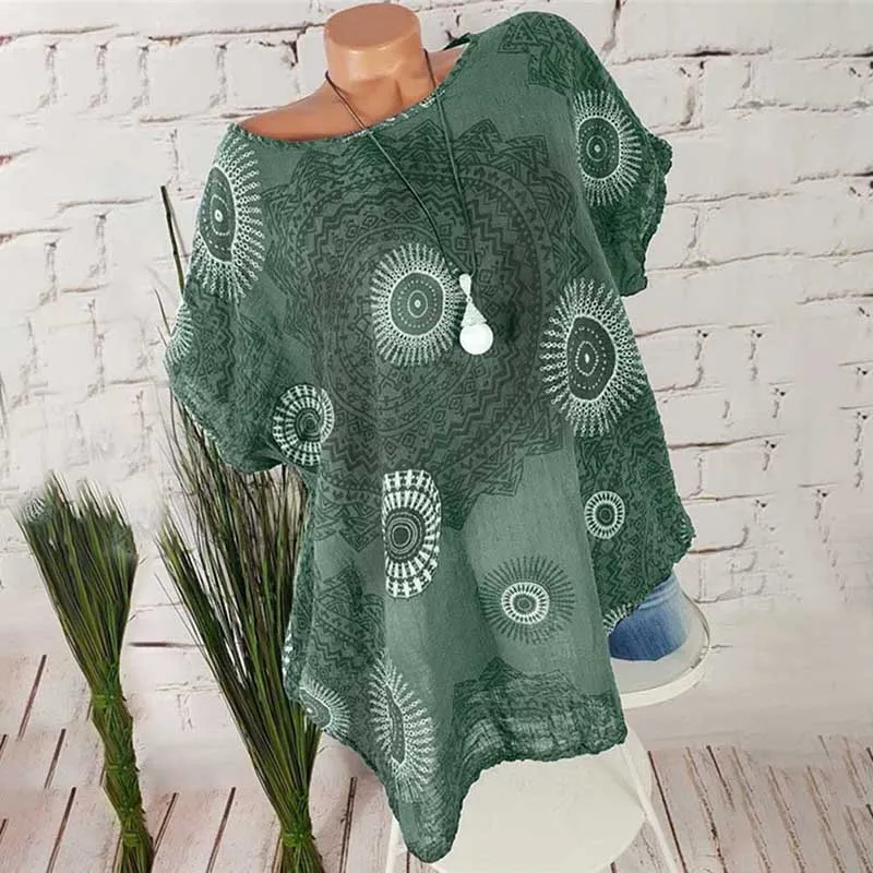 

Женские топы с принтом, круглый вырез, короткий рукав, Свободный пуловер, повседневные топы на лето, BMF88