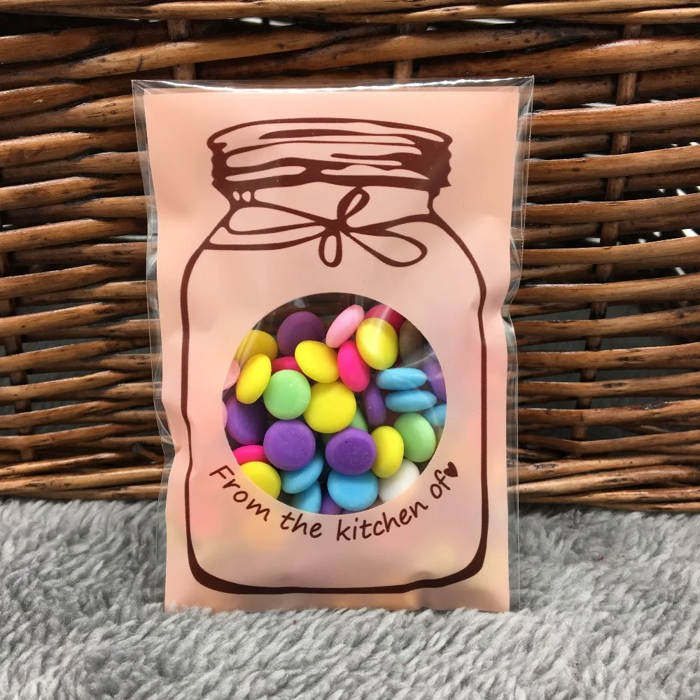 50 шт. самоклепосылка еся пластиковые пакеты для упаковки печенья конфет хлеба 7