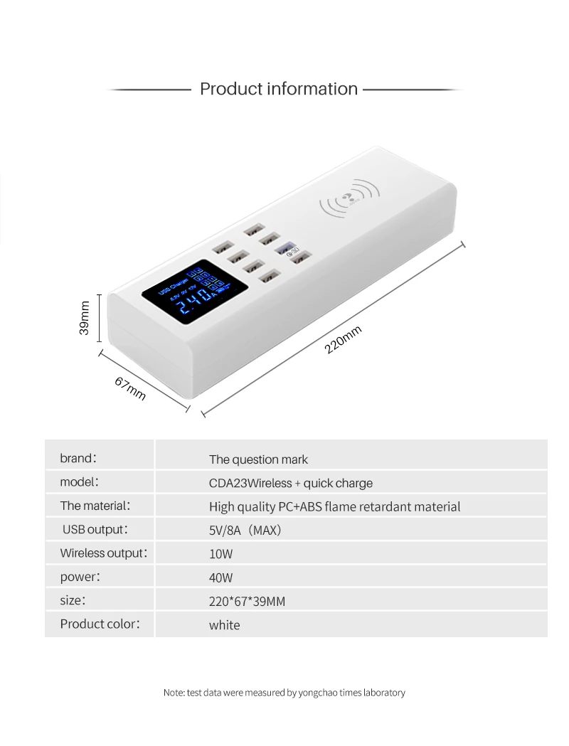 QI Беспроводное зарядное устройство Quick Charge 3,0 Smart usb type C зарядная станция концентратор быстрое зарядное устройство адаптер для Xiaomi samsung s10 iphone x