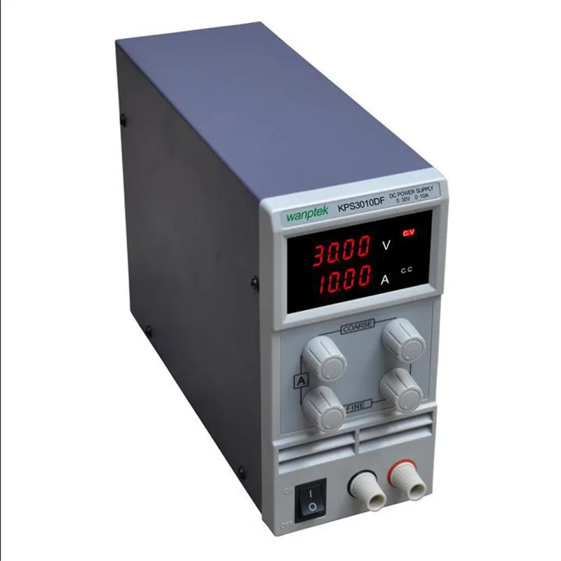 

KPS3010DF 0-30V/0-10A 110V-230V 0.1V/0.001A EU LED Digital Adjustable Switch DC Power Supply mA display