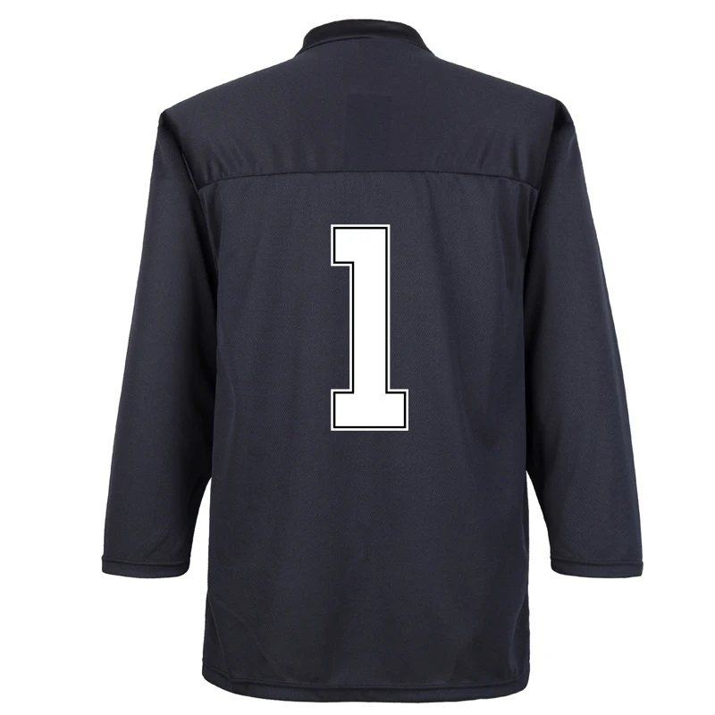 Бесплатная доставка Черные хоккейные рубашки для тренировок с задними номерами