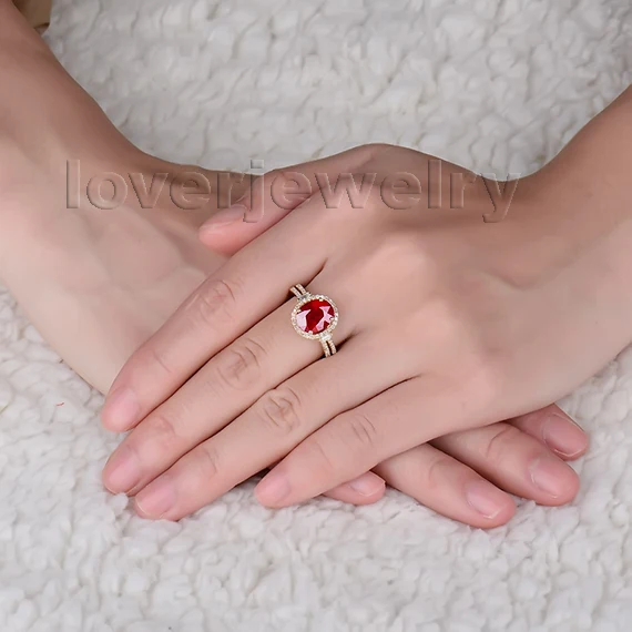 Кольцо LOVERJEWELRY из желтого золота 8 х10 мм с рубином|ring for|ring for saleruby ring |