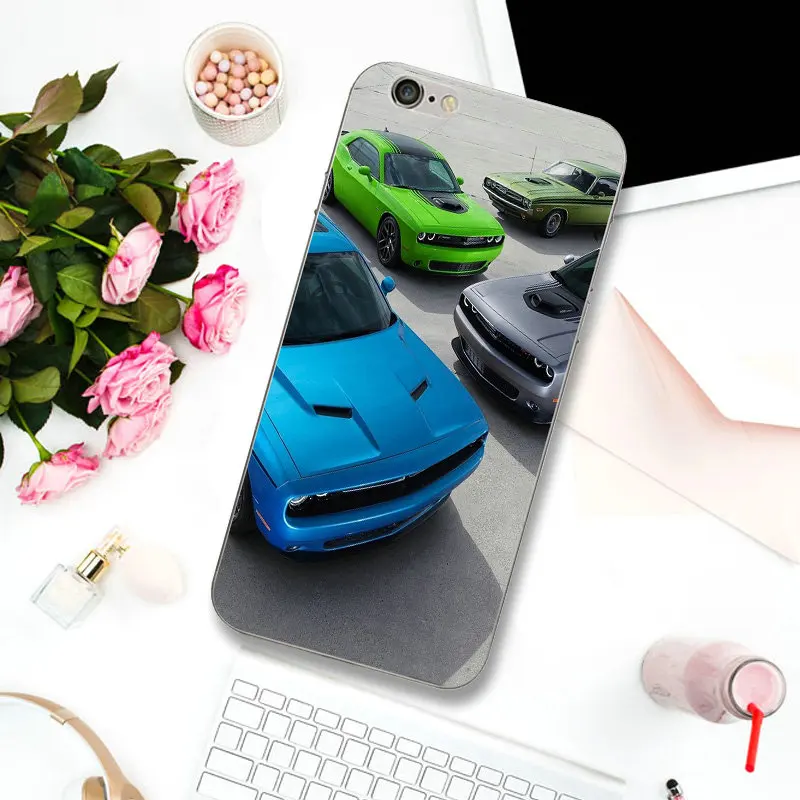 Dodge Challenger выхлопные автомобили мягкие ТПУ телефонные чехлы Чехол для iPhone X XR XS Max 10 8 7 Plus 6 6 S Plus 5 5S SE 5C 4 4s Coque сумки