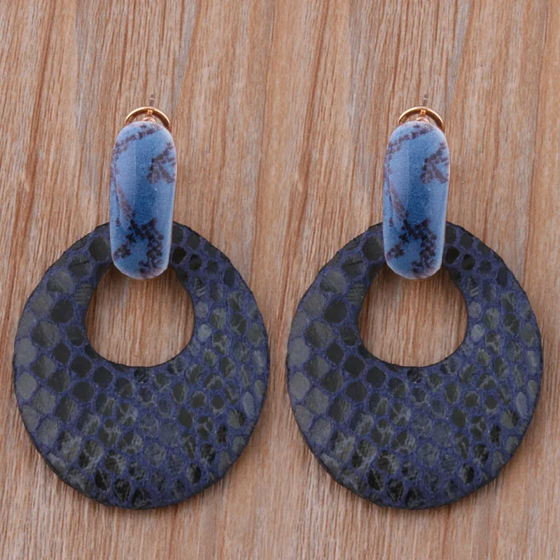 NeeFu WoFu Змея серьги тигр Кожа Большой капли воды большие женские Ретро Brinco уха