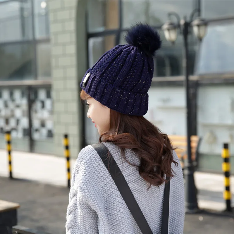 2018 Горячая Мода Skullies Beanies Зимние шапки для женщин брендовая вязаная теплая шапка