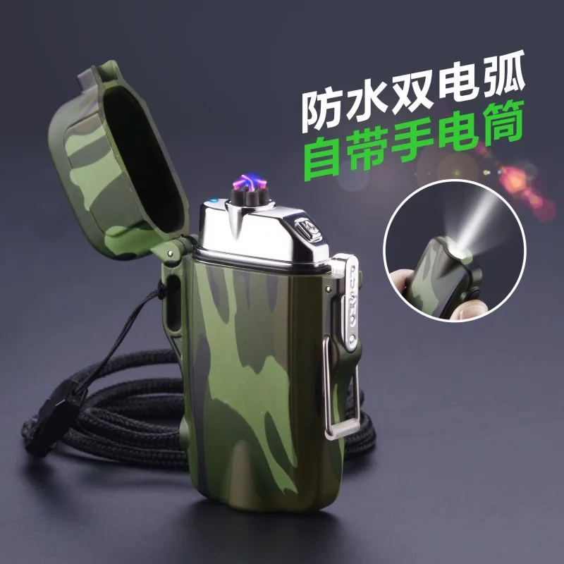 Новая наружная USB Зажигалка Водонепроницаемая перезаряжаемая камуфляжная плазменная зажигалка для кемпинга Спортивная Зажигалка для сигарет