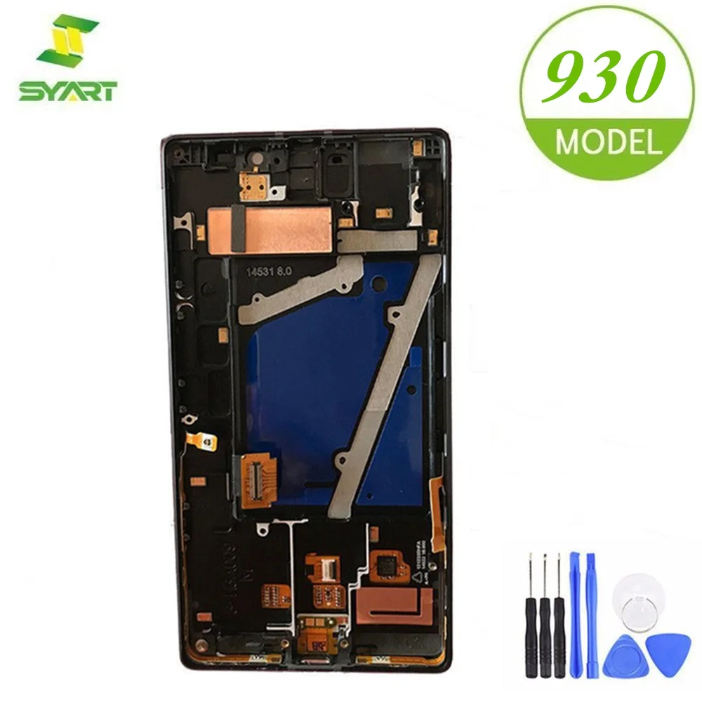 Для Nokia Lumia 930 ЖК-дисплей кодирующий преобразователь сенсорного экрана в сборе с рамкой запасные части для N930 RM-1045 5," ЖК-экран s