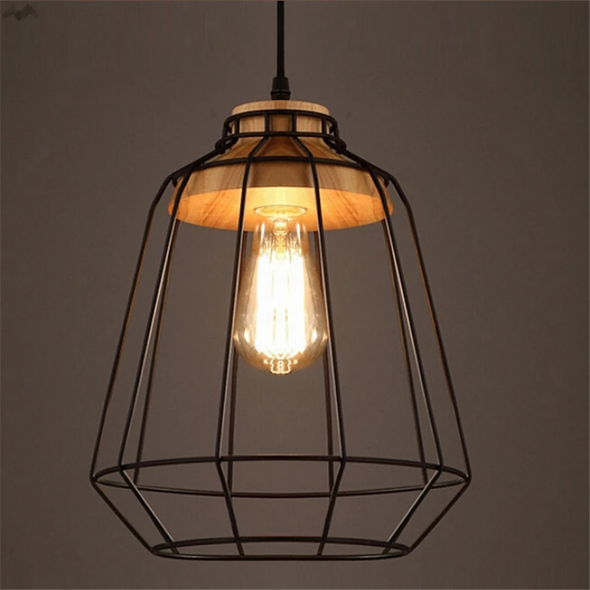 2017 современный подвесной светильник Ретро Железный Лофт Пирамида Гостиная