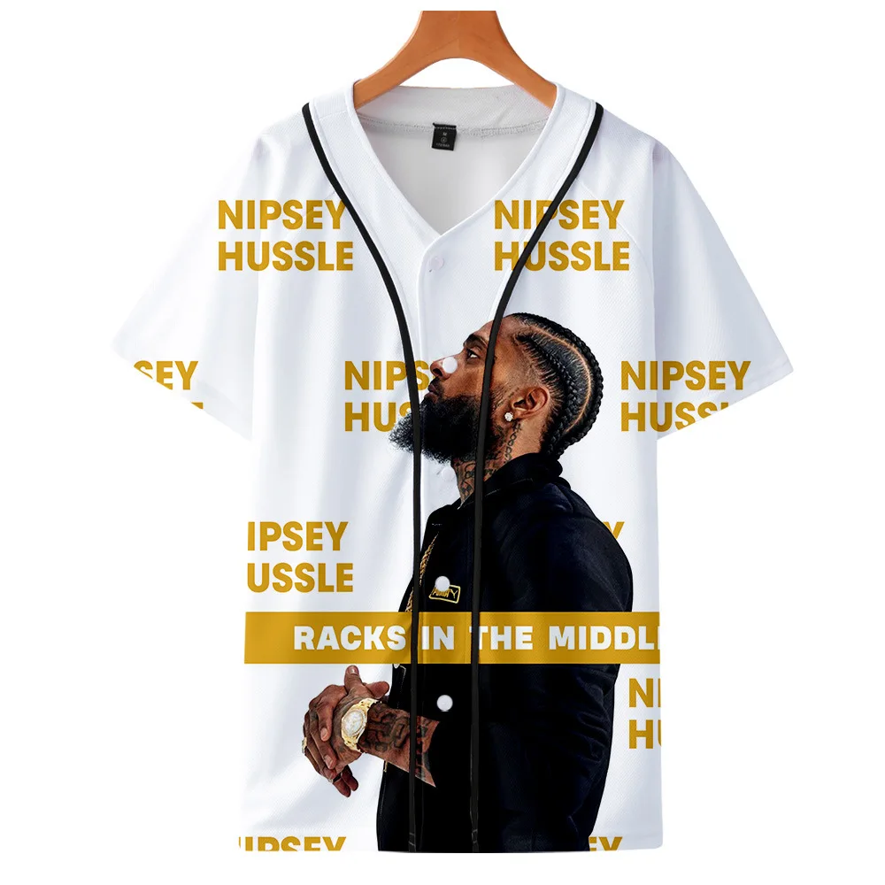 Nipsey Hussle хип-хоп футболка с пуговицами Бейсбольная Футболка Mourn Rapper для мужчин |