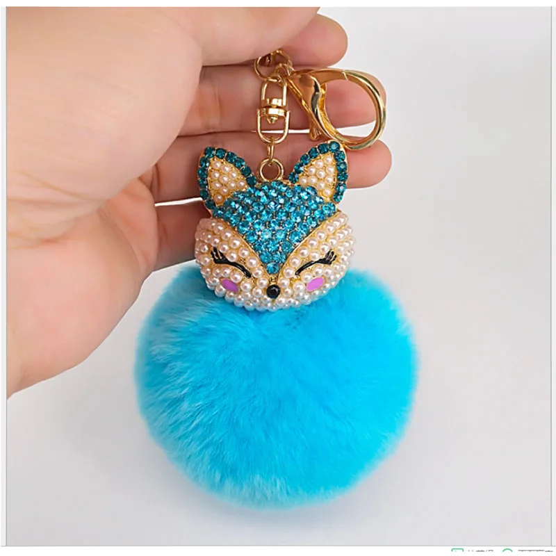 2018 JING YANG Hot sale cat jewelry accessory hairball fur plush pom keychain | Украшения и аксессуары