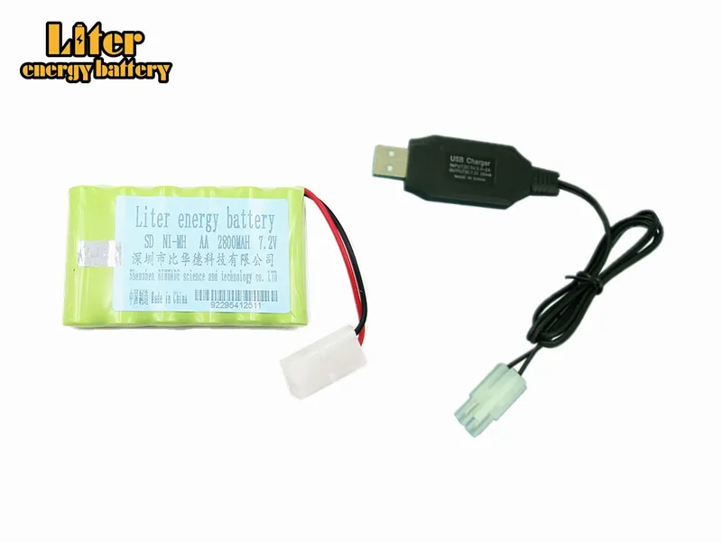 Recarregável com Carregador de Bateria para o Controle Ferramenta de Brinquedo Bateria Nimh aa Remoto Elétrico Barco 2800 Mah 7.2 v