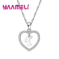new arrival letters necklace for womengirls 925 serling silver trendy crystal jewelry pendnat necklaces high quality