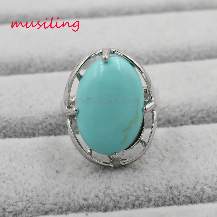 Натуральный овальный камень регулируемое кольцо для женщин и мужчин кольца