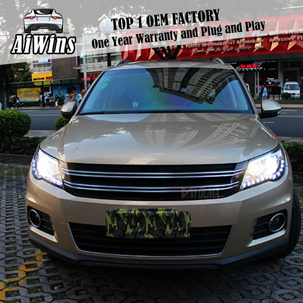 Aiwins фары для vw Tiguan 2010-2012 светодио дный фара днем ходовые огни DRL Би-ксеноновые |