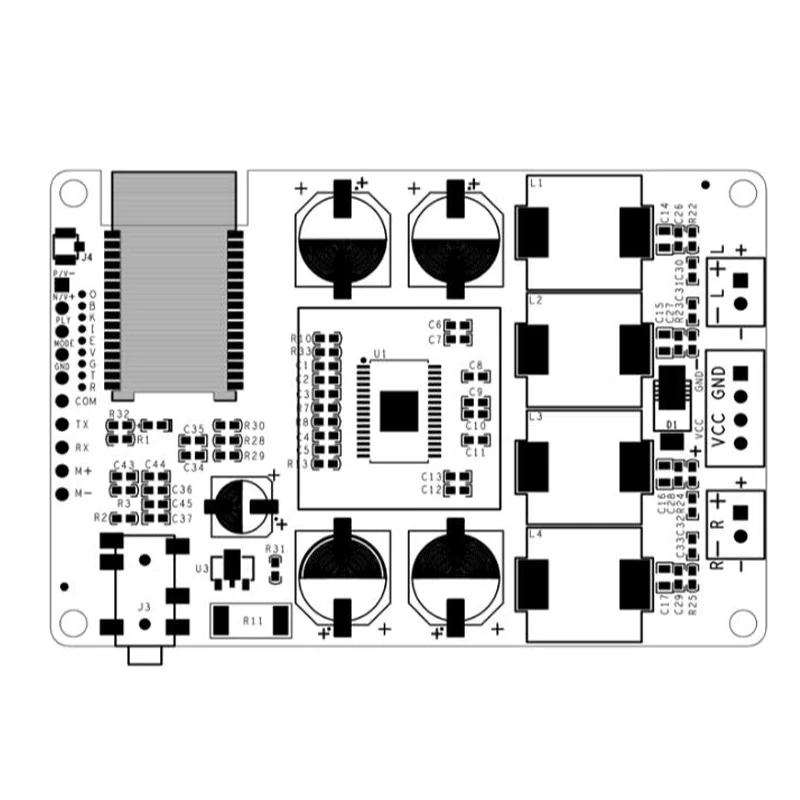 2x50W/40W Bluetooth-Compatible 5.0 Power Amplifier Board Support AUX Audio Input Serial Command Change the Name Password | Электронные
