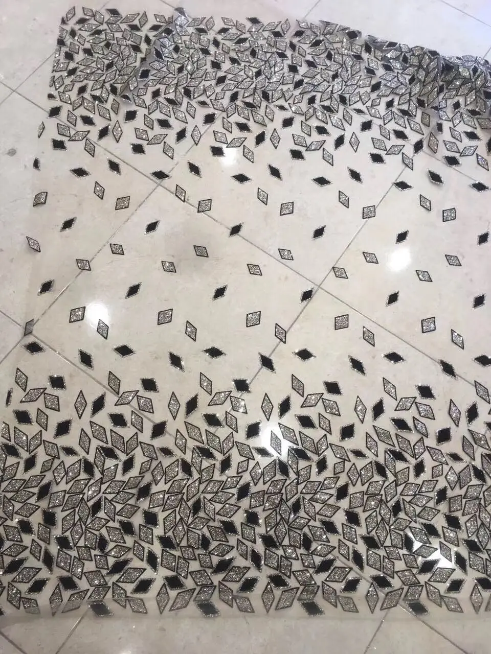 Новейший дизайн африканская кружевная ткань с клееным блеском S-1196 французский