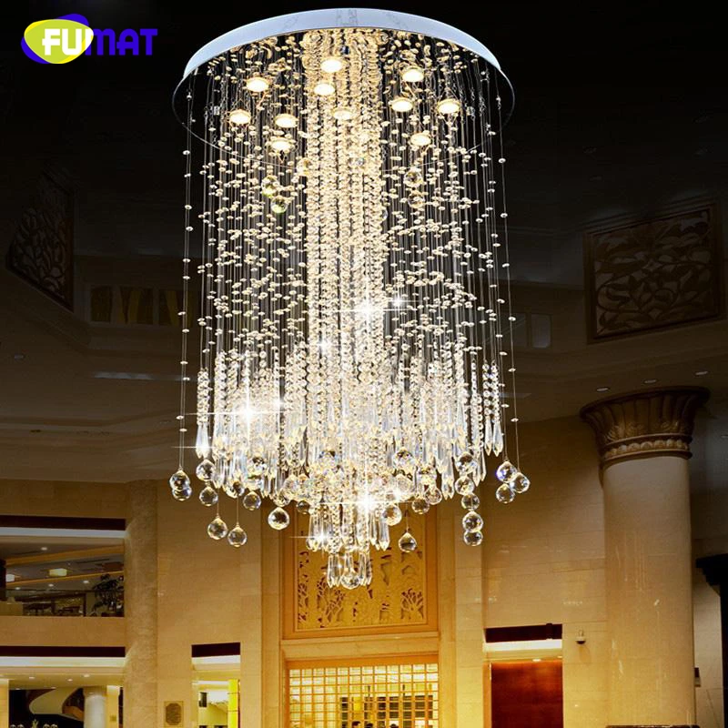 安い Fumat K9クリスタルシャンデリアライト現代クリスタルシャンデリアランプ用ヴィラペントハウススパイラルled K9クリスタルシャンデリアランプ
