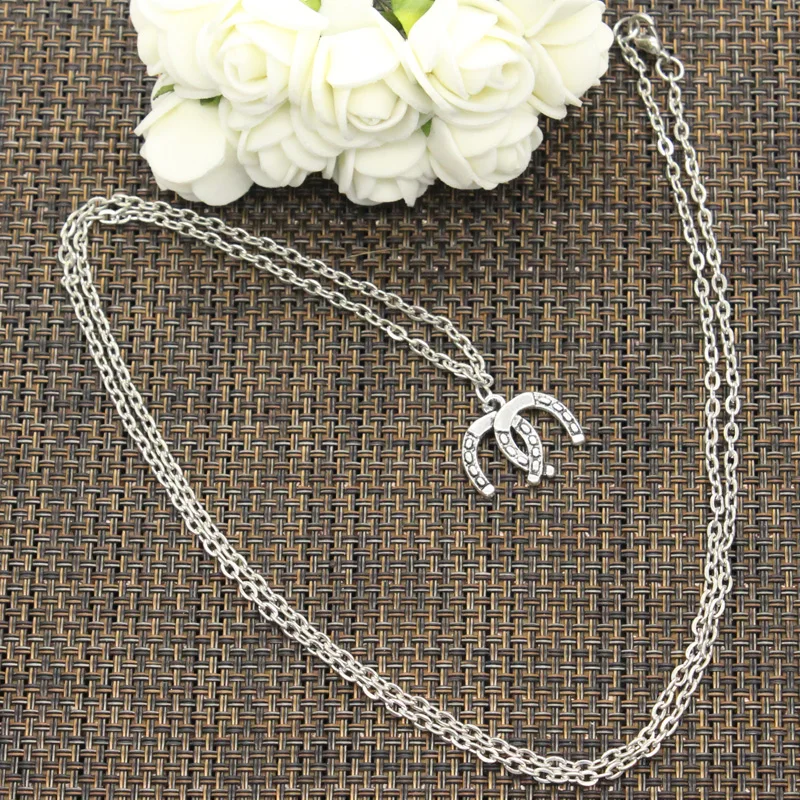 Новинка модные двойные подвески в виде подковы лошади круглые перекрещивающиеся