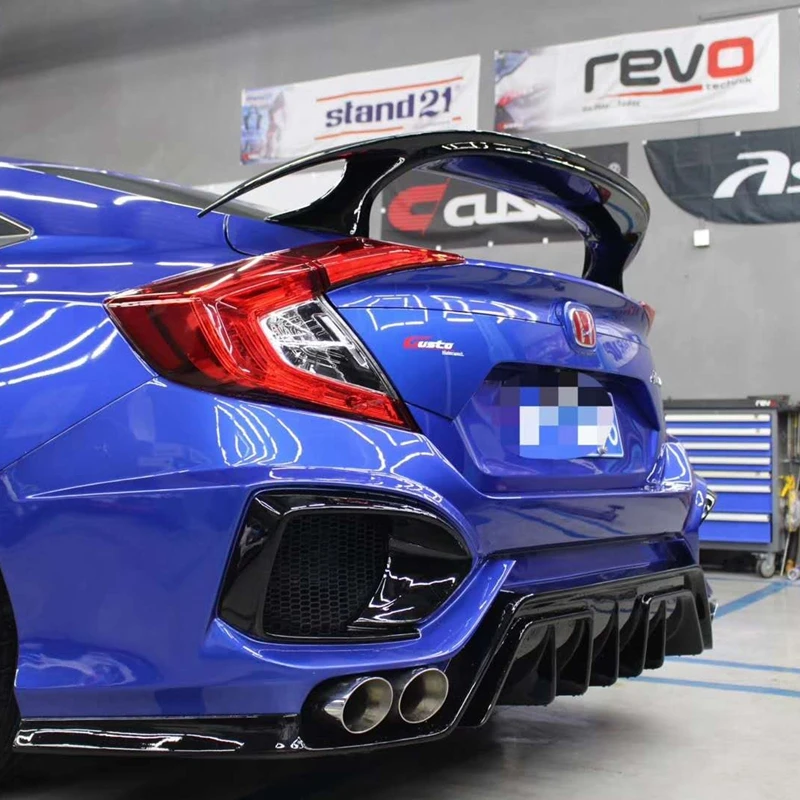 

for Honda Civic Spoiler 2016 2017 car styling FRP primer and carbon fiber rear trunk car tail lip spoiler car decoration