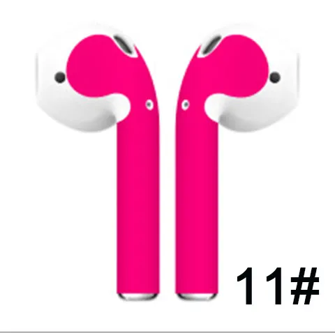 Розовый Для AirPods Skins стикеры беспроводные наушники Кожа Наклейка Защитные обертывания Виниловая крышка водонепроницаемый стикер s - Цвет: Розовый