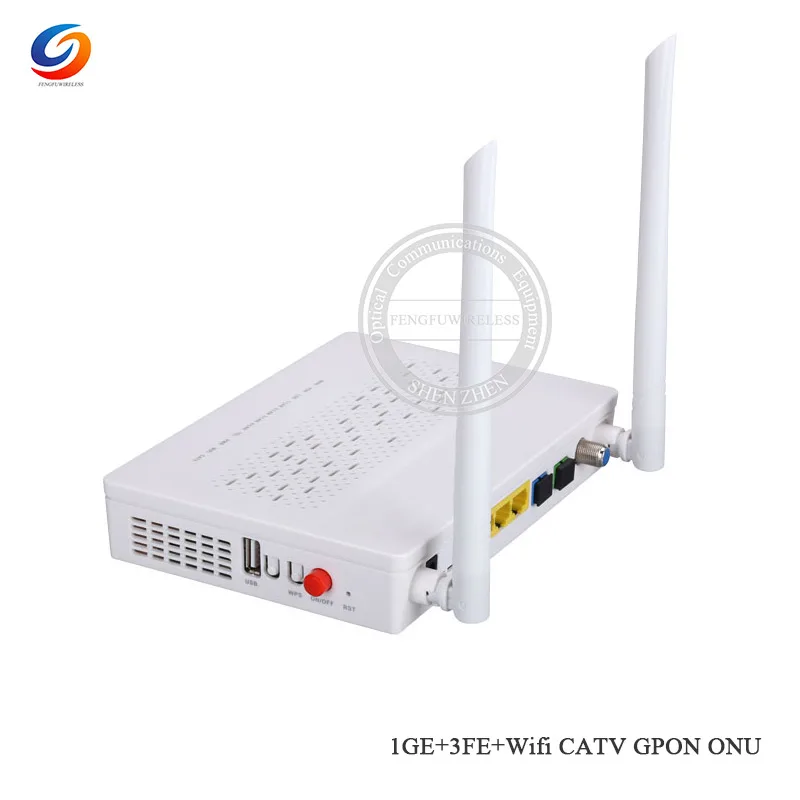 Горячие 1GE+ 3FE+ CATV+ wifi GPON/EPON ONU ONT маршрутизатор совместимый для huawei, zte GPON EPON ONT, английская версия с вилкой EU