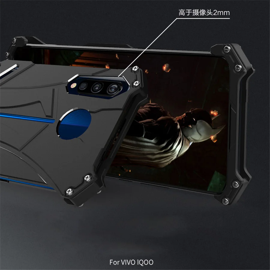 VIVO iQOO Case R-JUST Batman Luxury Aluminium Metal For iQOO/VIVO X27 Phone Cover Coque |