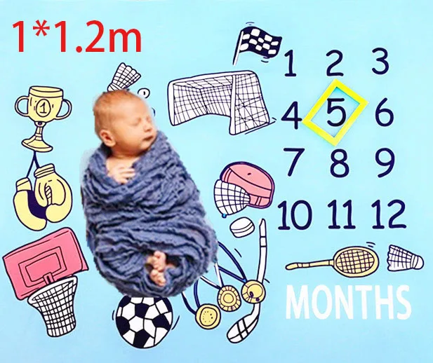AAG Baby Milestone одеяло новорожденный ежемесячный юбилей фотографии Опора одеяла для заднего фона снимать аксессуары Конверт одеяло - Цвет: MAAG153-13