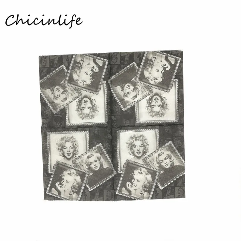 Chicinlife 20 шт./лот Мэрилин Монро декупаж ткани день рождения Новогодняя
