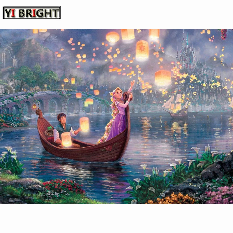 Рукоделие 5d Diy бриллиант картина мультфильм романтический фонарь гребля крестиком алмаз вышивка целиком из кристаллов Мозаика Искусство подарок