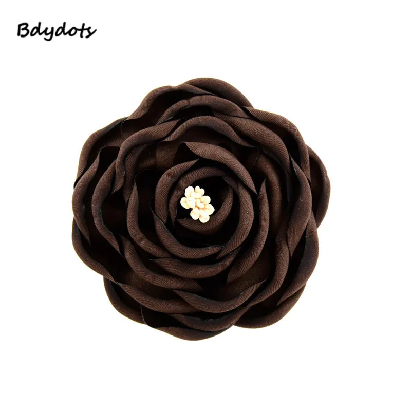 

12Pcs/Bag Handmade Headclips Flower Stame Decorated Fabric Rose Headdress Flower Barrette Hair Clips New Korean 8*5.6CM Mixed