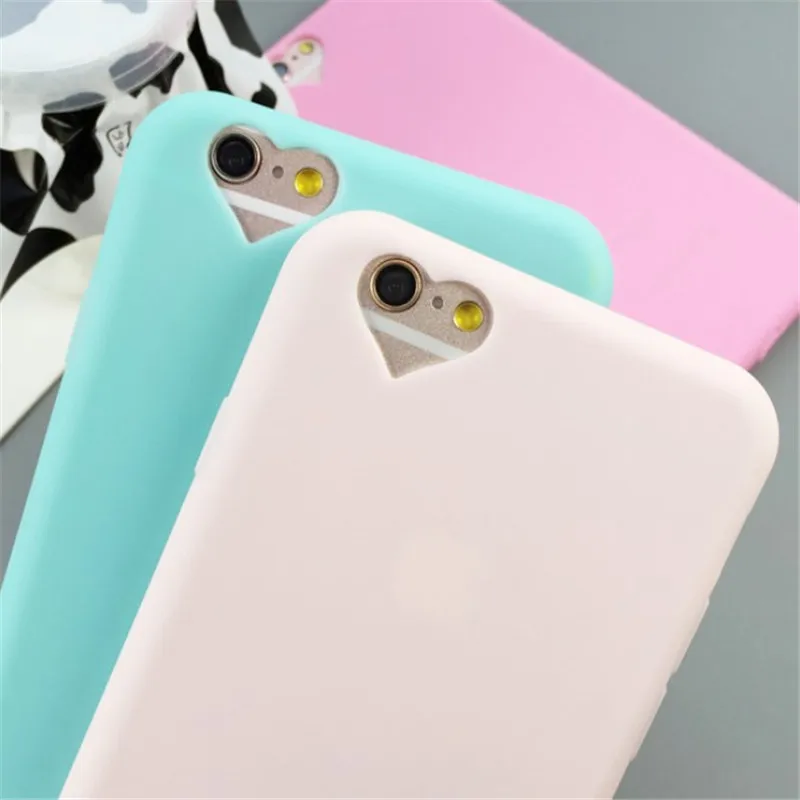 Яркие мягкие силиконовые чехлы из ТПУ для телефона с отверстием любви аксессуары