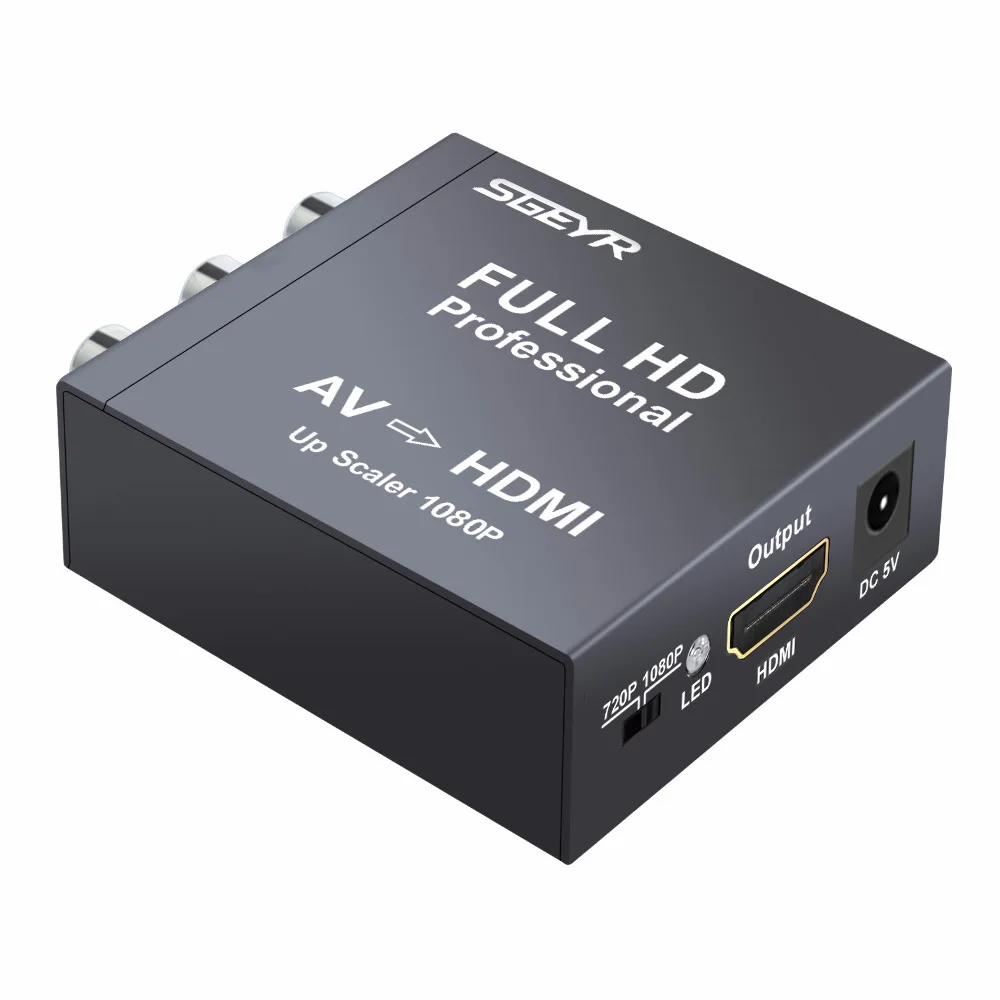 RCA к HDMI SGEYR 1080P CVBS AV видео аудио конвертер адаптер поддержка для ПК ноутбука Xbox PS4 PS3