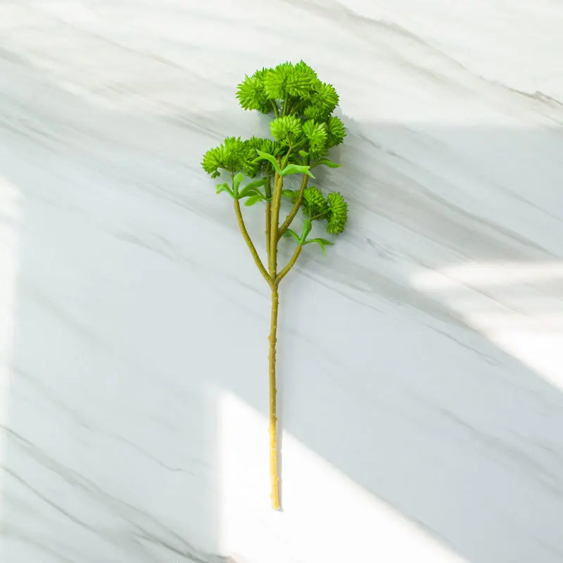 Green Northyle мягкие Пластик Sedum кластера сочные спрей-13,3" высокий Настоящее сенсорный Искусственные растения DIY украшения дома тропический - Цвет: Green