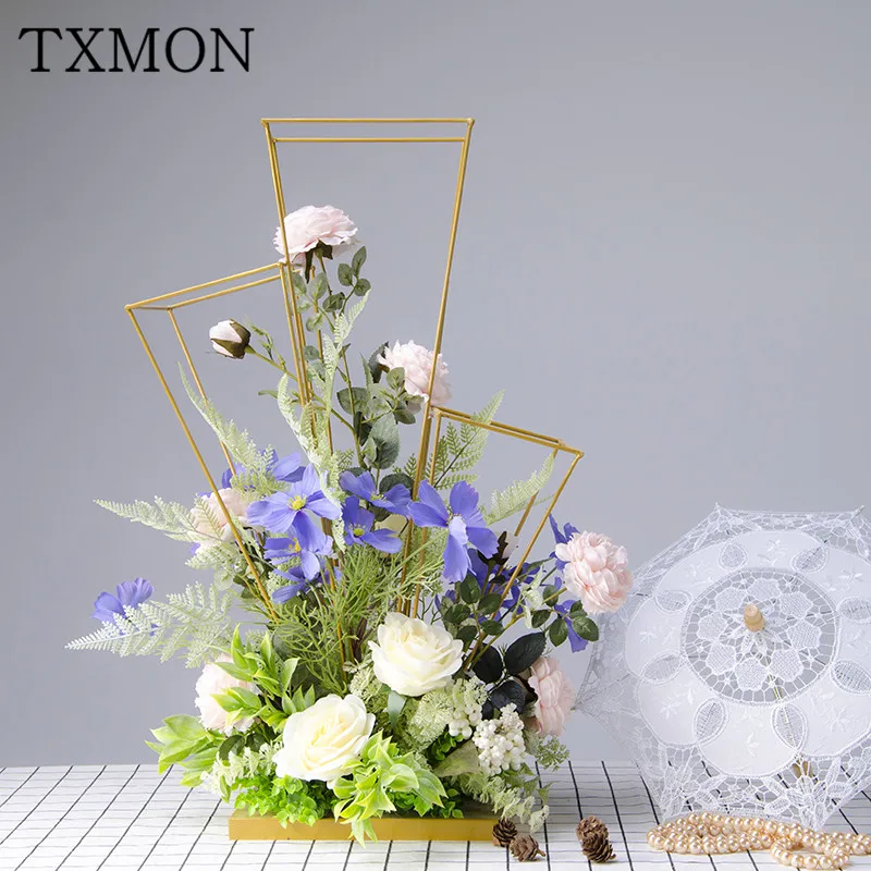 Свадебное украшение искусственный Шелковый цветок кованый основной стол