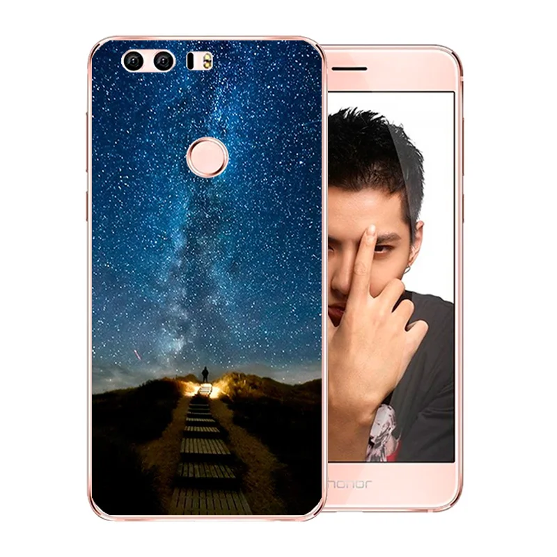 for Huawei Honor 8 Shell 5.2 inch Clear Soft TPU Phone Case Silicone Back Cover Night Sky Pattern Bag |