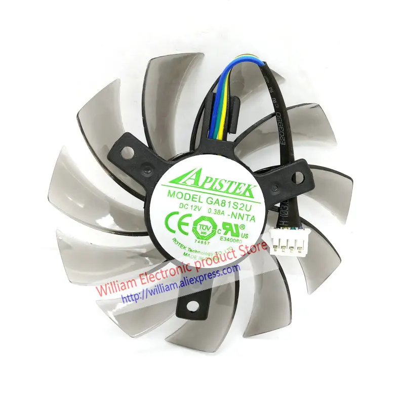 

New Original for EVGA GT430 GT440 GT630 Video Graphics Card Cooling Fan GA81S2U DC12V 0.38A Diameter 74MM Pitch 40MM