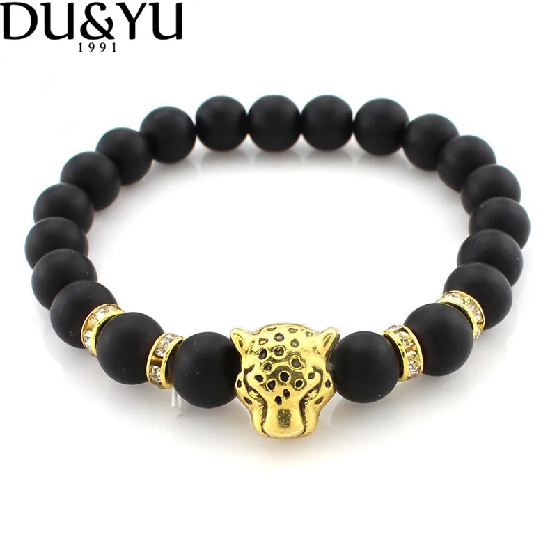 Модные украшения унисекс Природный Вулканический камень leopard Шарм Плетёные