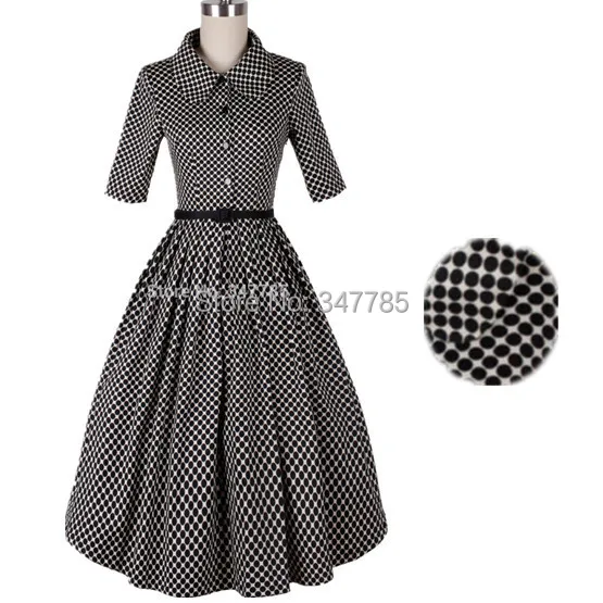 Женское винтажное плиссированное платье в горошек с воротником Питер Пэн|dress plus