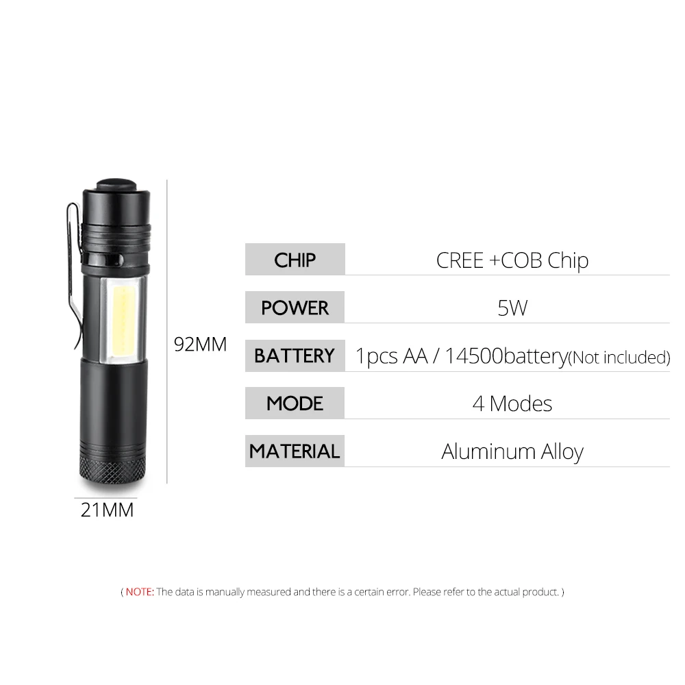 Многофункциональный IP65 Водонепроницаемый фонарик AA/14500 LED Открытый Кемпинг 4