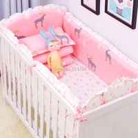 6pcslot cotton baby crib bed bumpers for newborns toddler soft bed bedding sets pillowcase sheet for infant cribs bumper sets