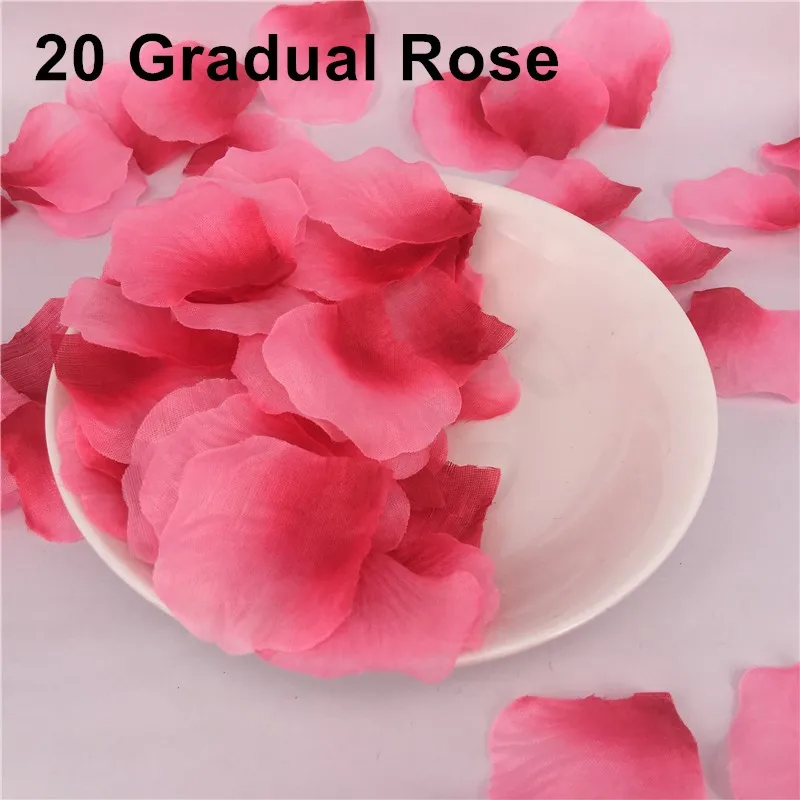 20 Gradual Rose Свадебные картины украшения романтические фиолетовые красные цветы Свадебные вечерние аксессуары розовые лепестки де Роза искусственные 500 шт - Цвет: 20 Gradual Rose