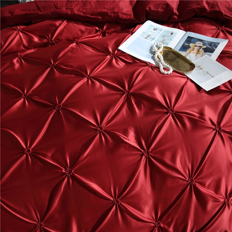 Новое поступление Прямая 2/3 шт. пододеяльник набор постельных принадлежностей Полный/queen/King Размеры без наполнения без листа имитация шелка белого цвета