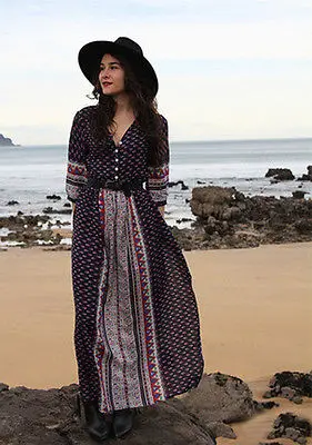 Новые женские повседневные летние платья Boho Длинное Макси вечернее платье с v-образным вырезом пляжное платье сарафан с коротким рукавом